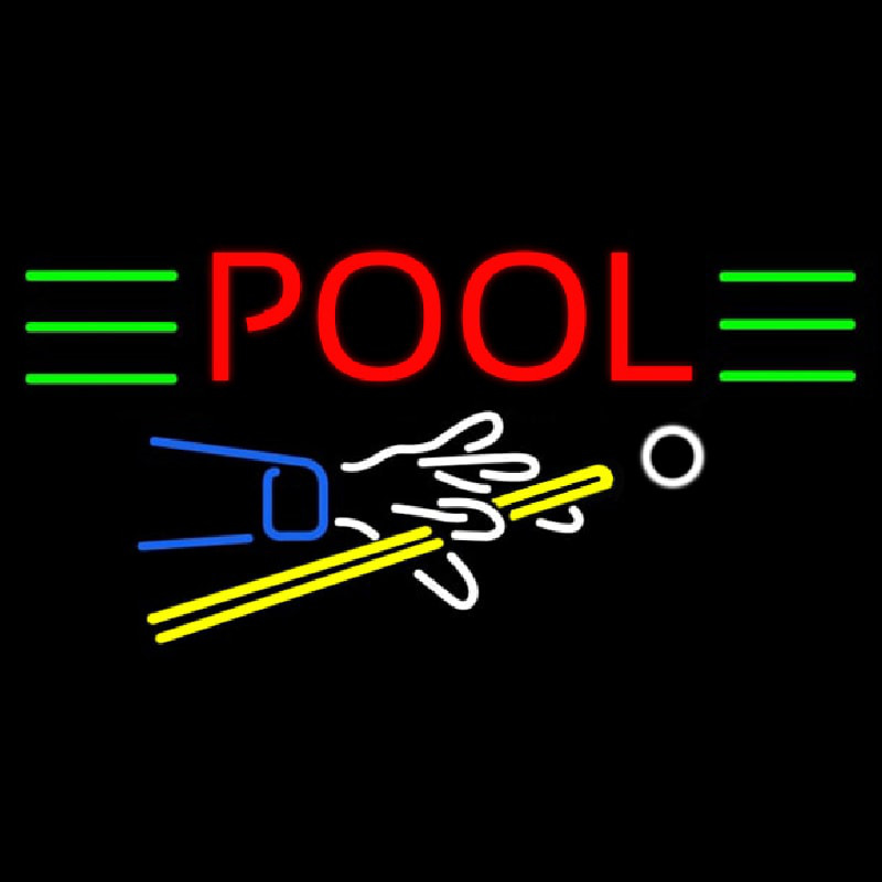 Pool With Pool Logo Enseigne Néon