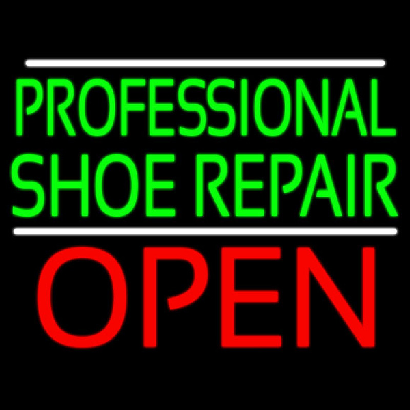 Professional Shoe Repair Open Enseigne Néon