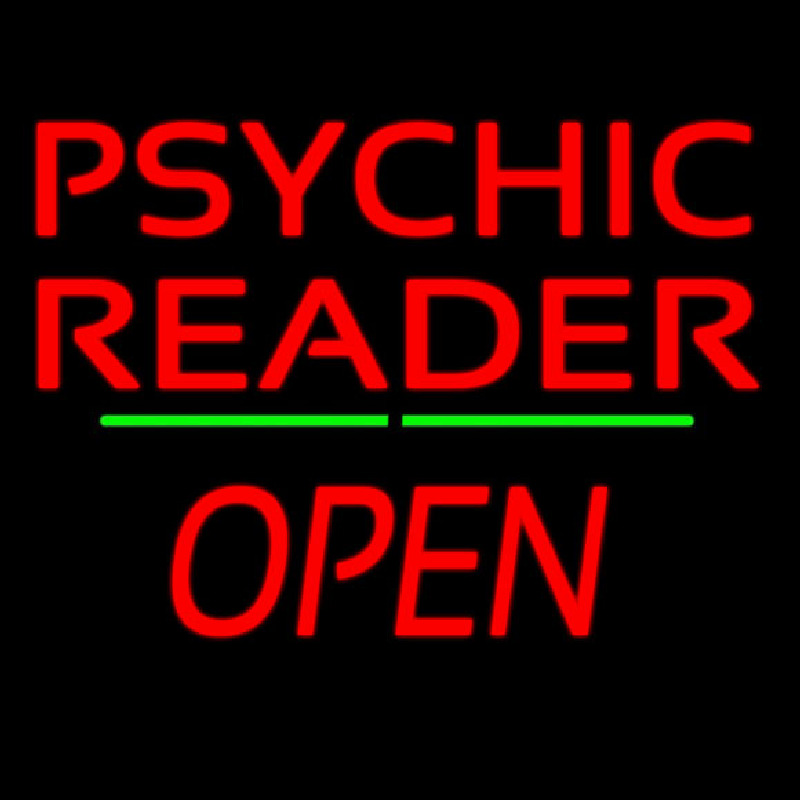 Psychic Reader Green Line Open Enseigne Néon