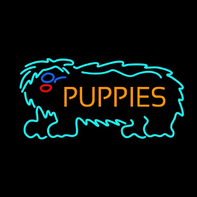 Puppies With Logo Enseigne Néon