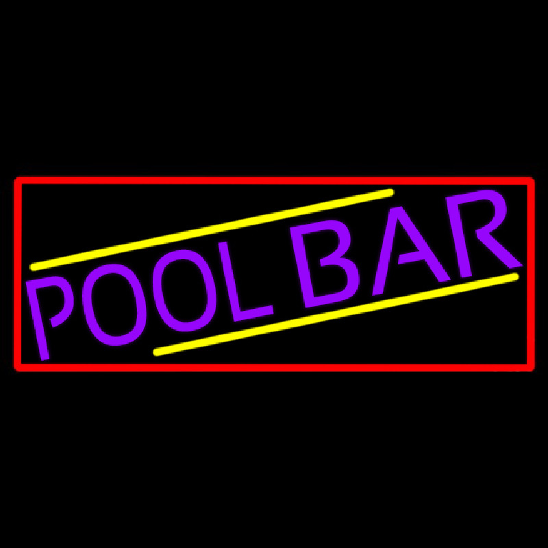 Purple Pool Bar With Red Border Enseigne Néon