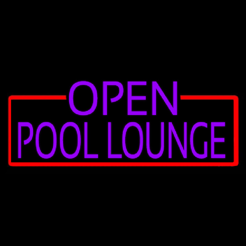 Purple Pool Lounge With Red Border Enseigne Néon