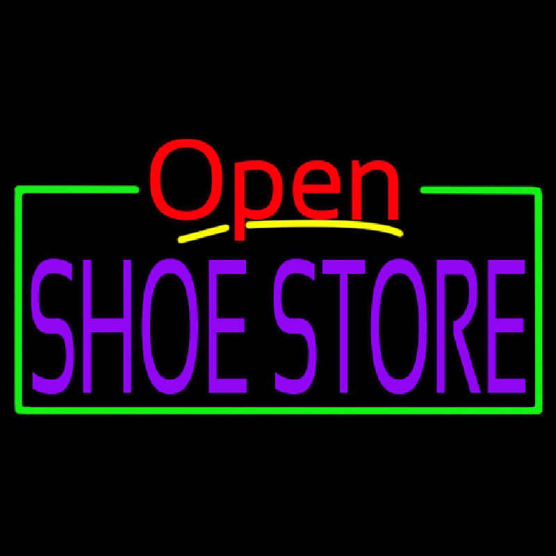 Purple Shoe Store Open Enseigne Néon