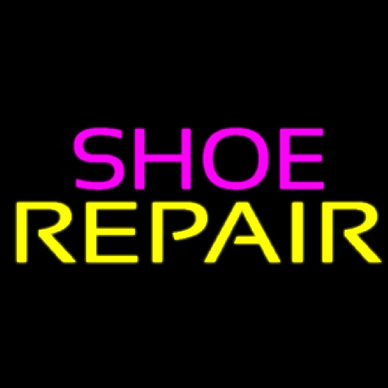 Purple Shoe Yellow Repair Enseigne Néon