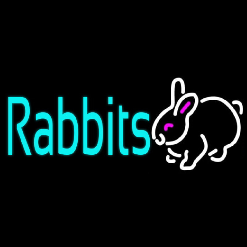 Rabbits Logo Enseigne Néon