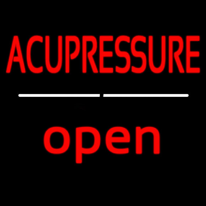 Red Acupressure Open White Line Enseigne Néon