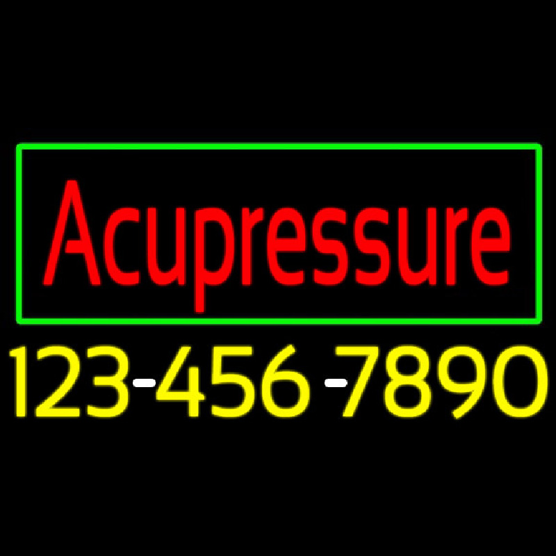 Red Acupressure With Phone Number Enseigne Néon