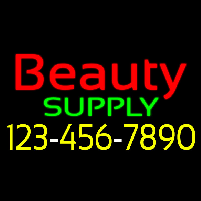 Red Beauty Supply With Phone Number Enseigne Néon