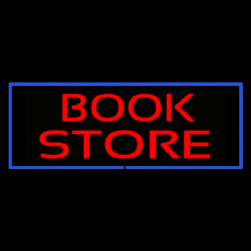 Red Book Store With Blue Border Enseigne Néon