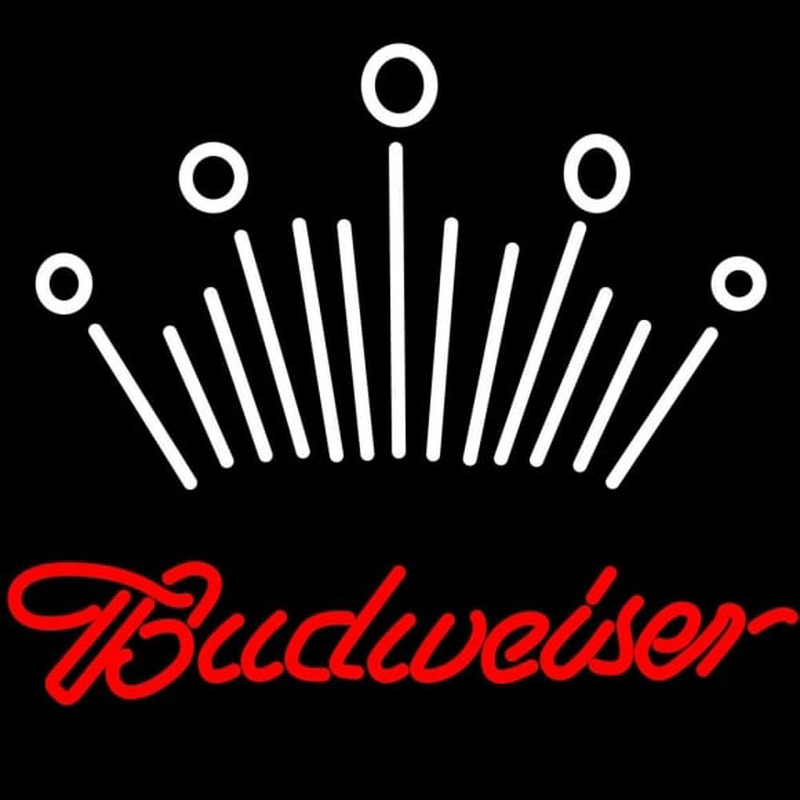 Red Budweiser White Crown Beer Sign Enseigne Néon