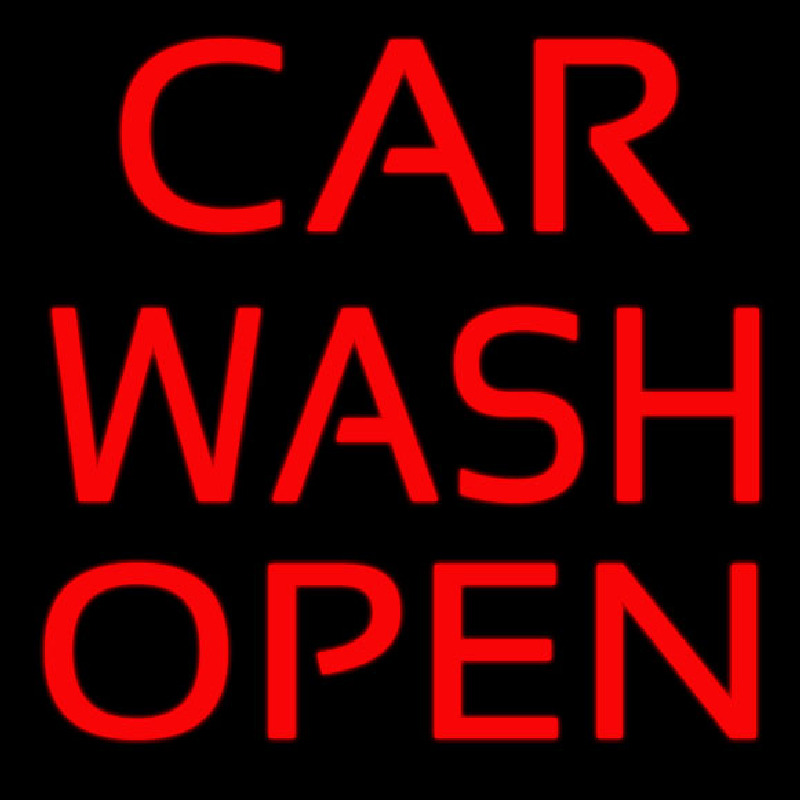 Red Car Wash Open Enseigne Néon