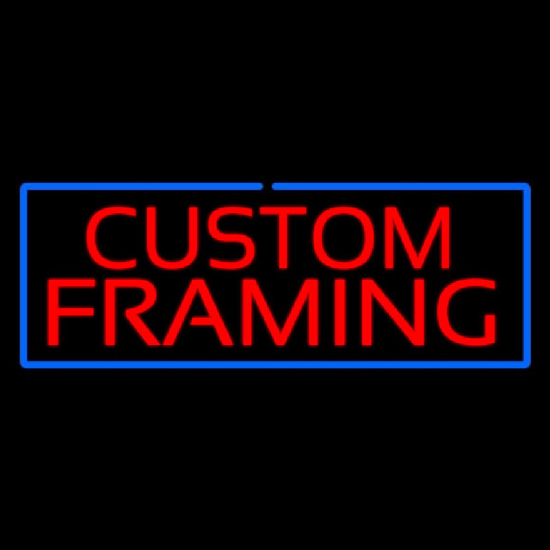 Red Custom Framing Blue Border Enseigne Néon