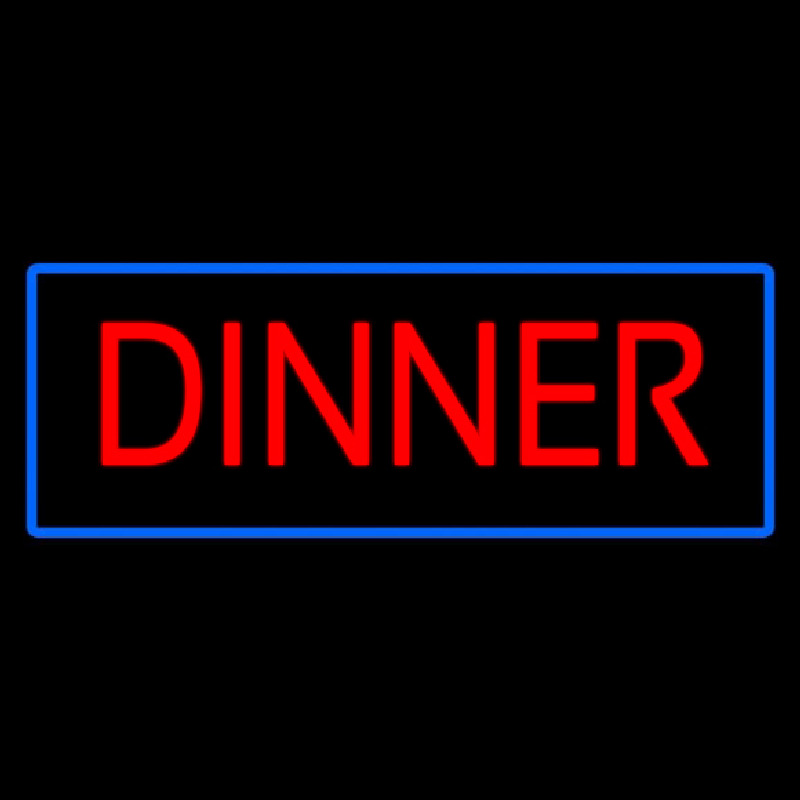 Red Dinner With Blue Border Enseigne Néon