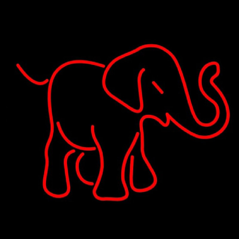 Red Elephant Logo Enseigne Néon