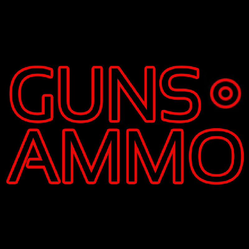 Red Guns Ammo Enseigne Néon