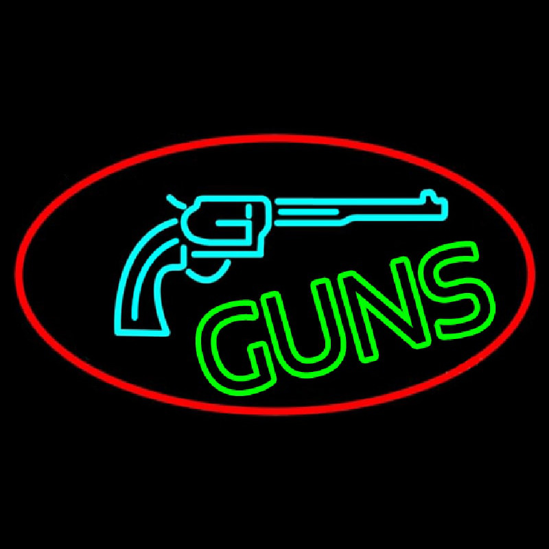 Red Guns Turquoise Logo Enseigne Néon