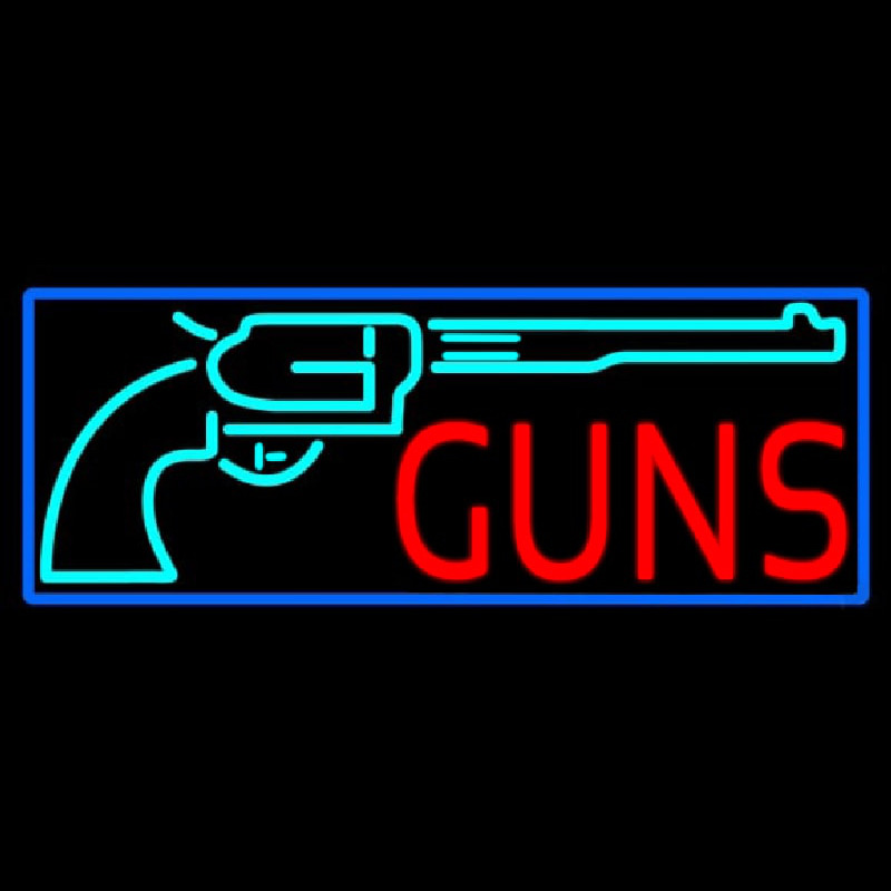 Red Guns Turquoise Logo Enseigne Néon