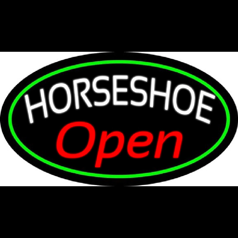 Red Horseshoe Open Enseigne Néon