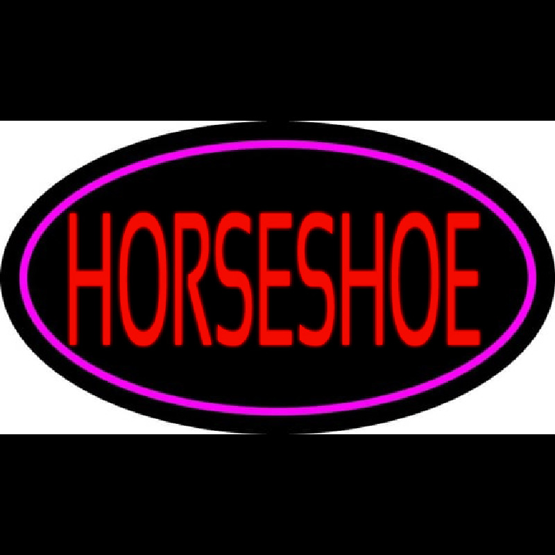 Red Horseshoe With Border Enseigne Néon