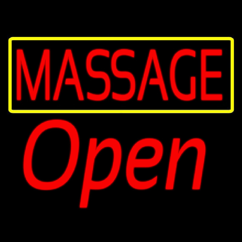 Red Massage Open Enseigne Néon