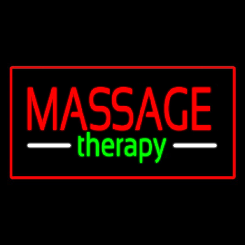 Red Massage Therapy Red Border Enseigne Néon