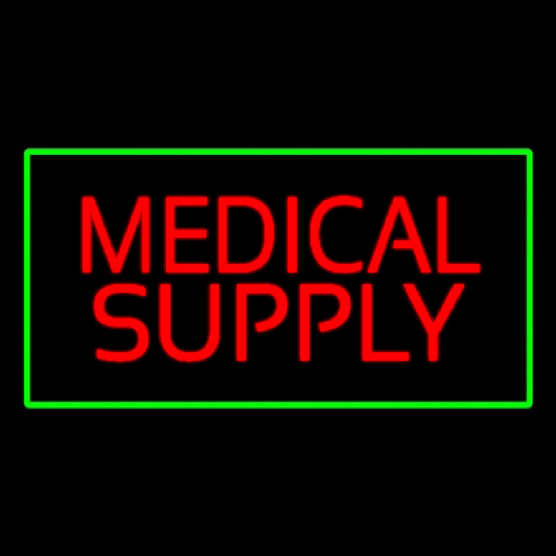 Red Medical Supply Green Border Enseigne Néon