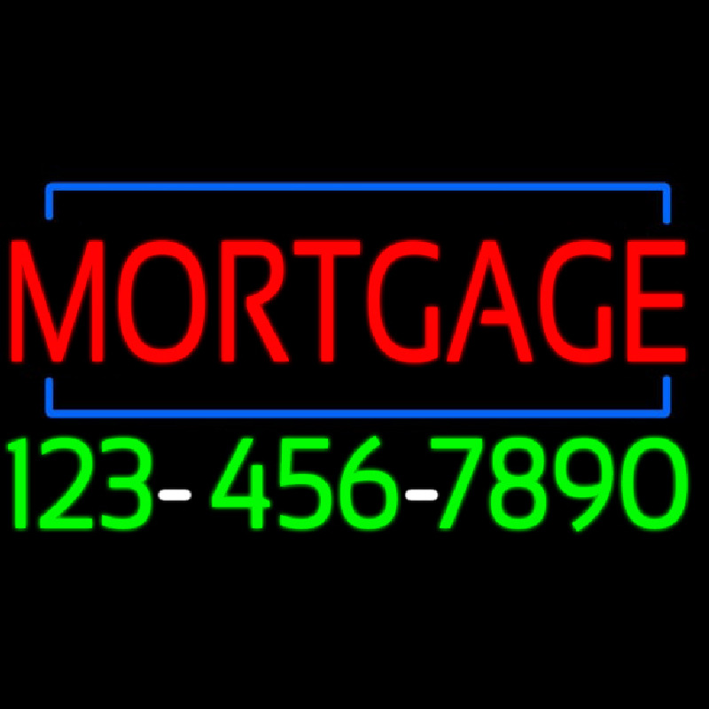 Red Mortgage With Phone Number Enseigne Néon