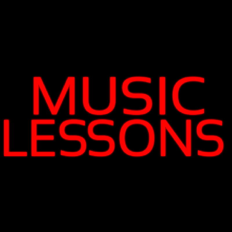 Red Music Lessons Enseigne Néon