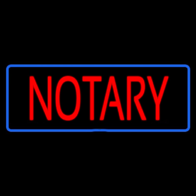 Red Notary Blue Border Enseigne Néon