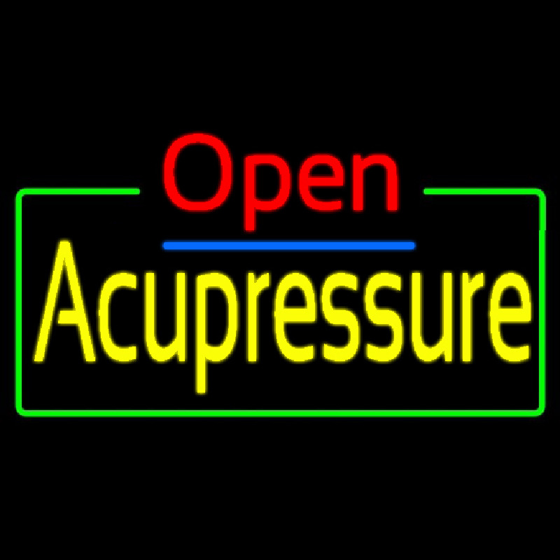 Red Open Acupressure Green Border Enseigne Néon