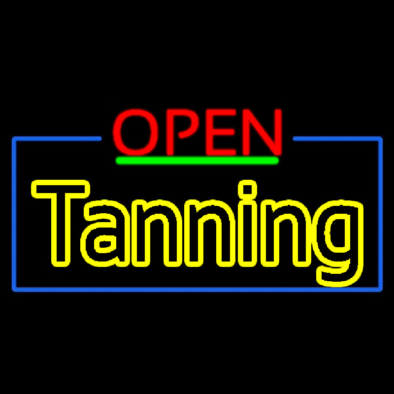 Red Open Double Stroke Tanning Enseigne Néon