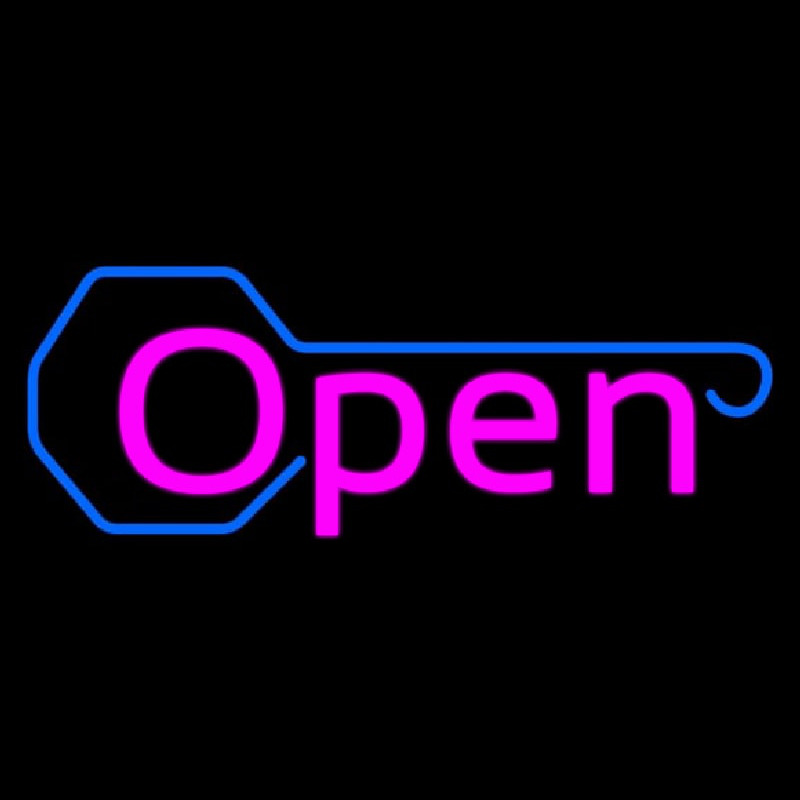 Red Open With Key Logo Enseigne Néon