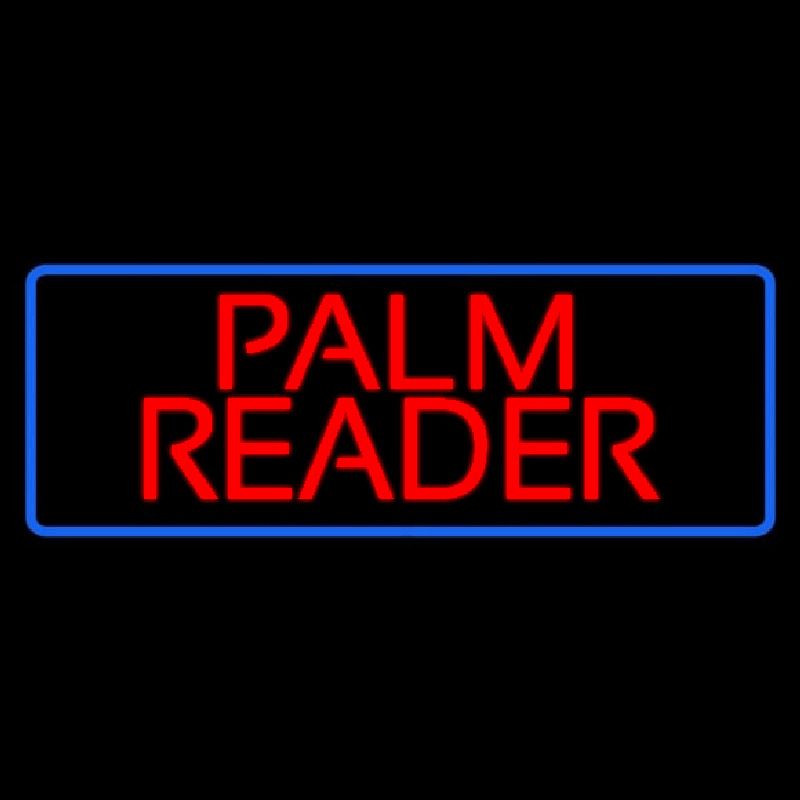 Red Palm Reader Blue Border Enseigne Néon