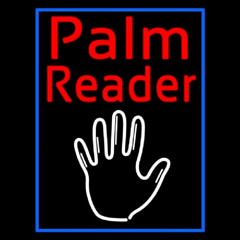 Red Palm Reader White Logo Enseigne Néon