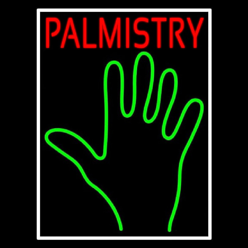 Red Palmistry White Border Enseigne Néon