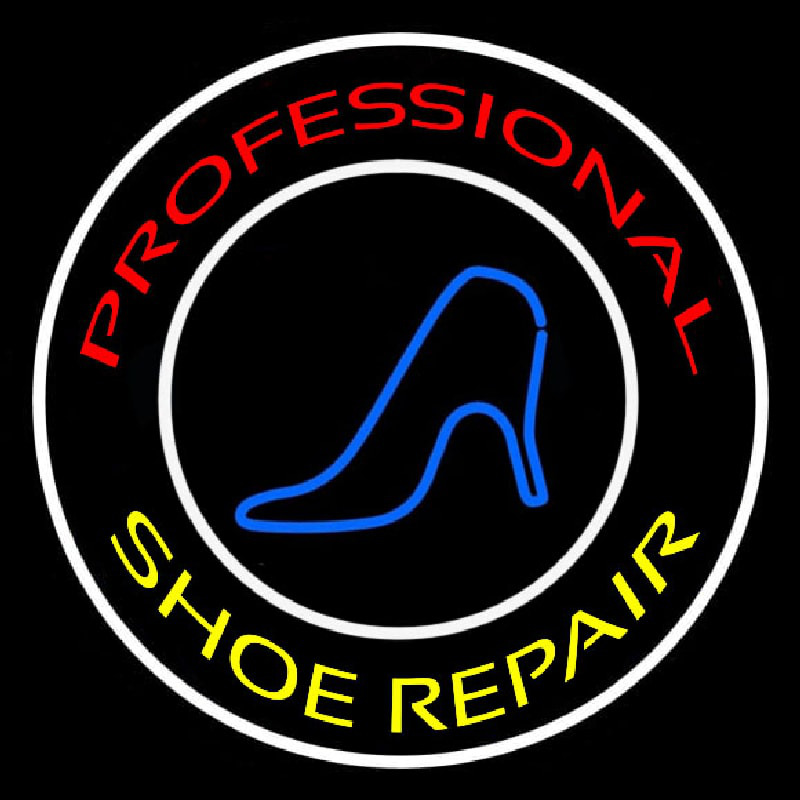 Red Professional Yellow Shoe Repair Enseigne Néon