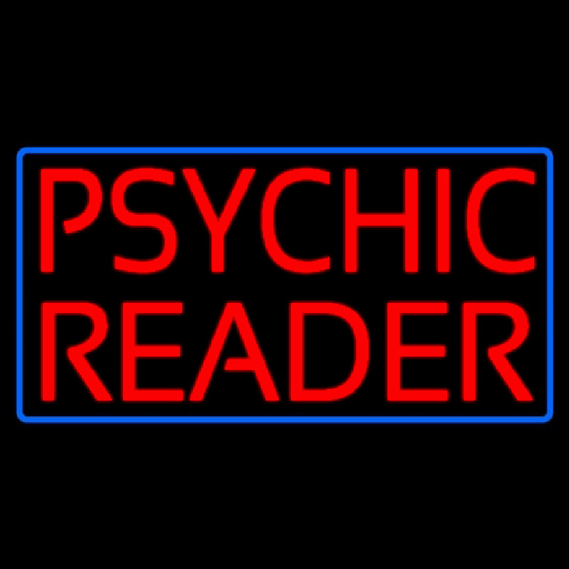 Red Psychic Reader Blue Border Enseigne Néon