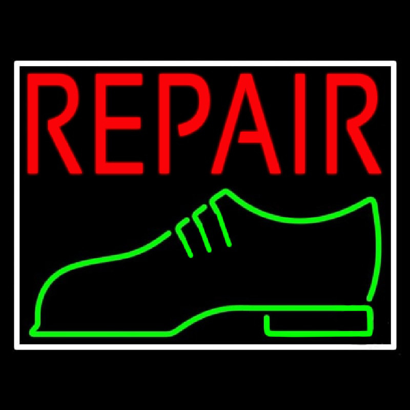 Red Repair Shoe Logo Enseigne Néon