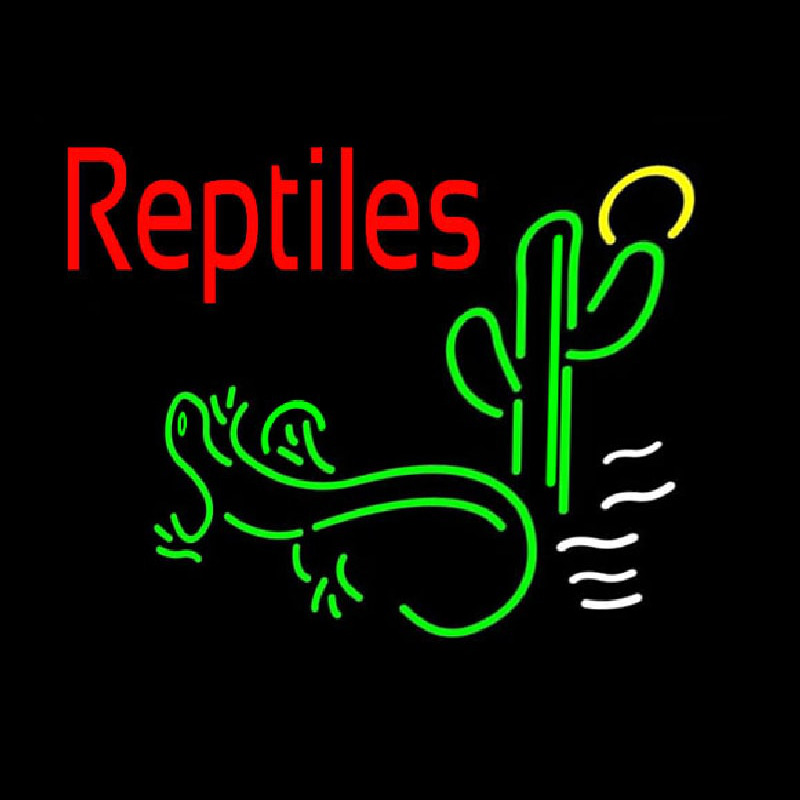 Red Reptiles Green Logo 1 Enseigne Néon