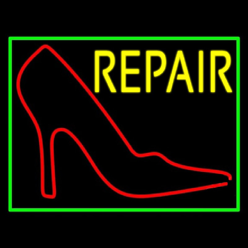 Red Sandal Logo Repair With Border Enseigne Néon