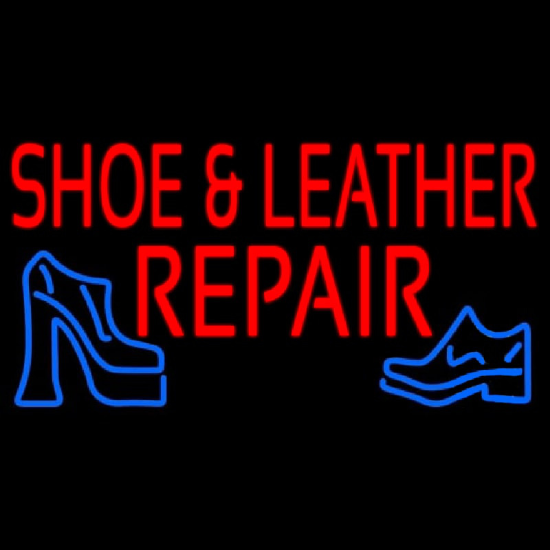 Red Shoe And Leather Repair Enseigne Néon