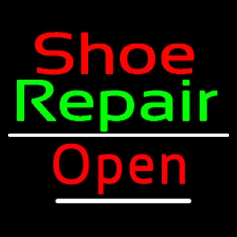 Red Shoe Green Repair Open Enseigne Néon