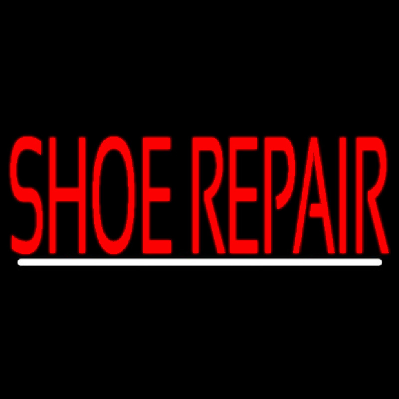 Red Shoe Repair With Line Enseigne Néon