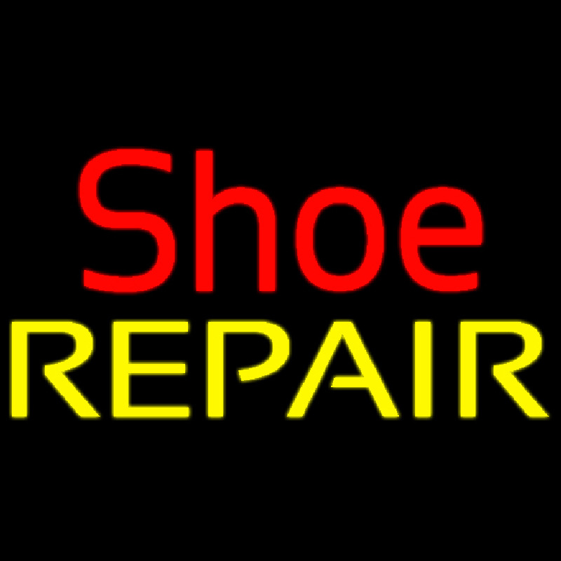 Red Shoe Yellow Repair Enseigne Néon