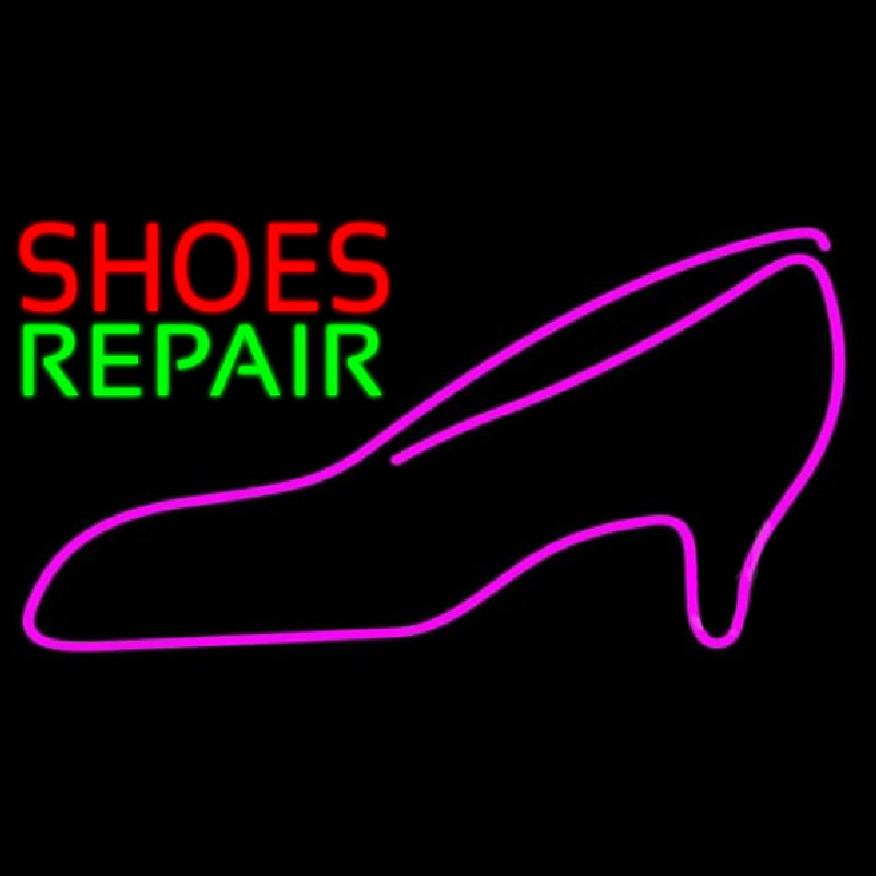 Red Shoes Green Repair Pink Sandal Enseigne Néon