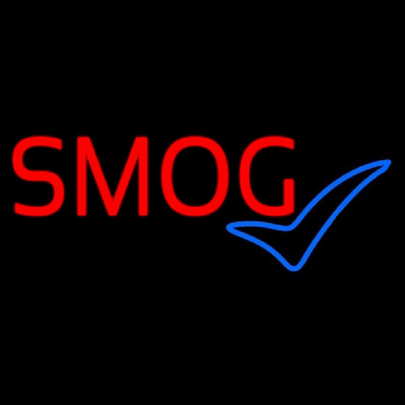 Red Smog Blue Check Logo 1 Enseigne Néon