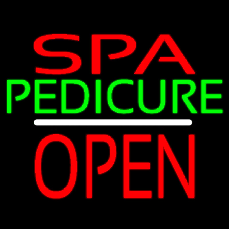 Red Spa Green Pedicure White Line Open Enseigne Néon