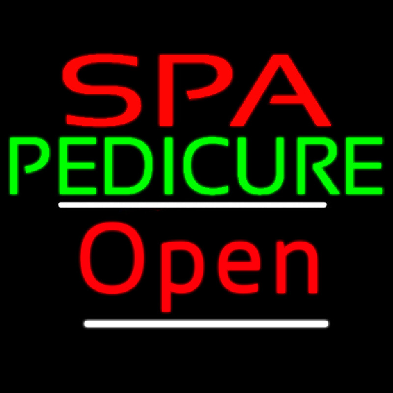 Red Spa Pedicure Slant Red Open Enseigne Néon