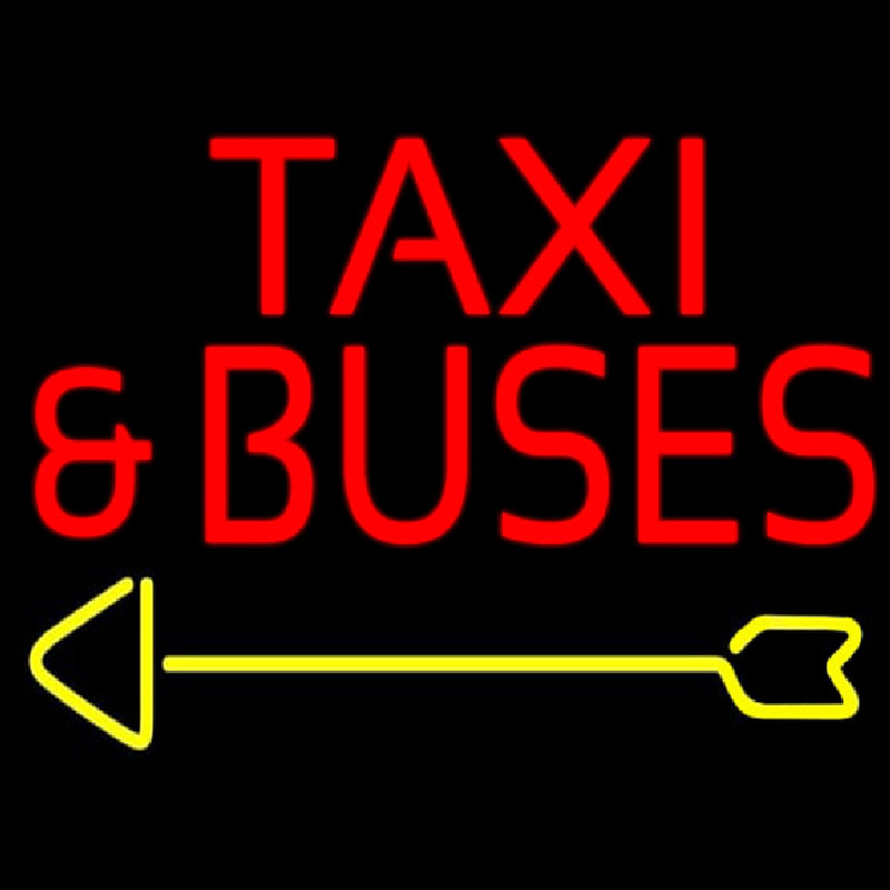 Red Ta i And Buses With Arrow Enseigne Néon