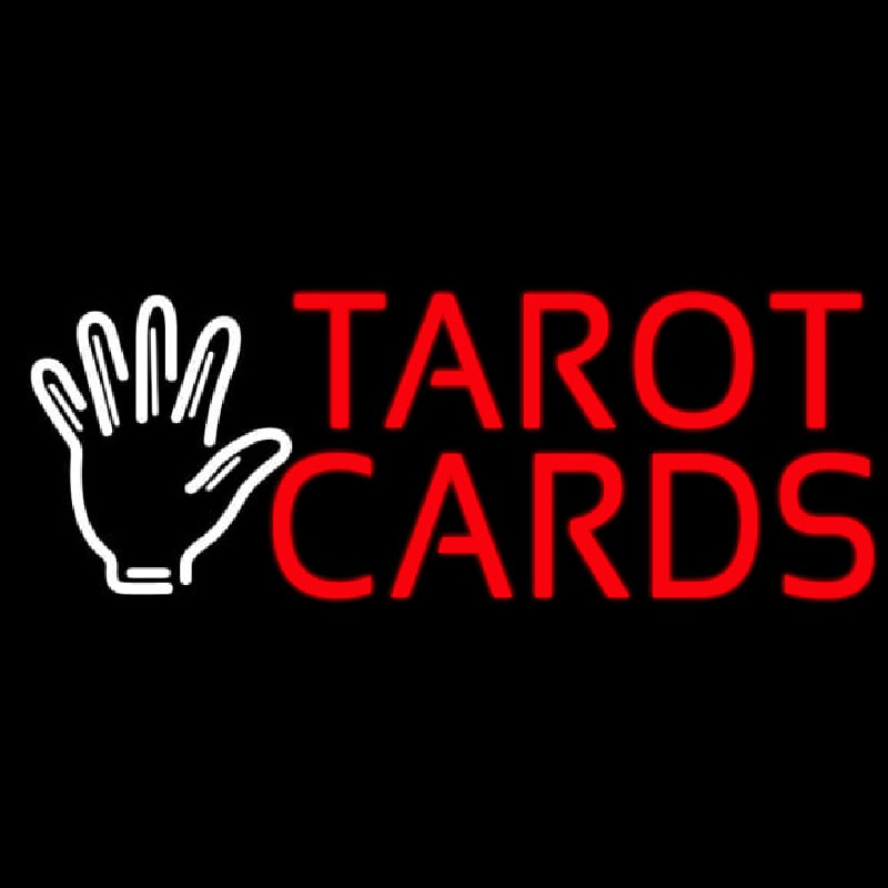 Red Tarot Cards White Palm Enseigne Néon